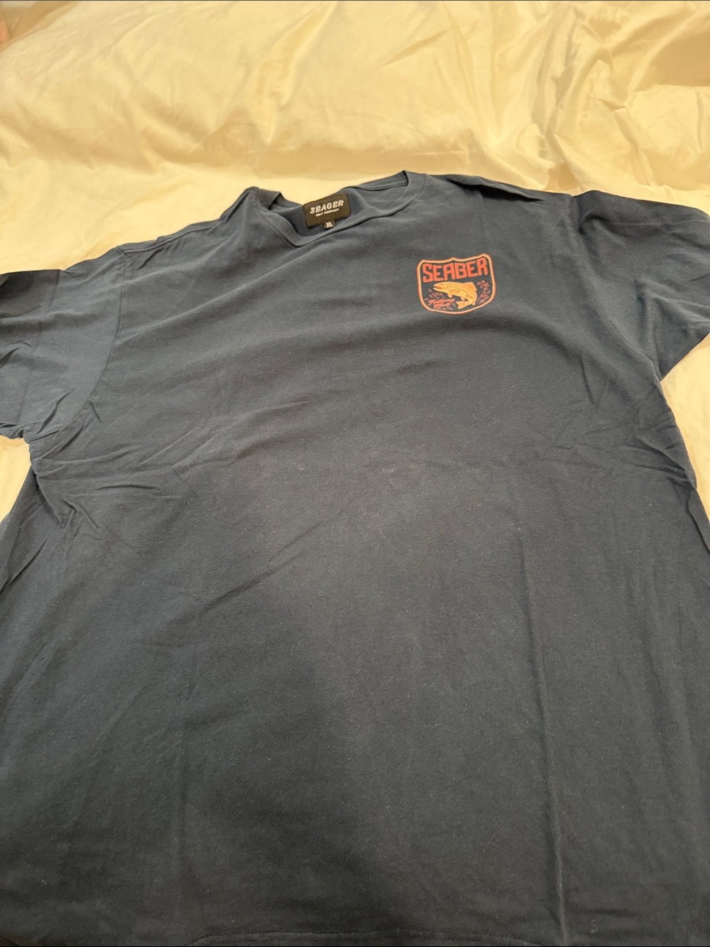 Seager Navy Graphic Short-Sleeve Men's Shirt